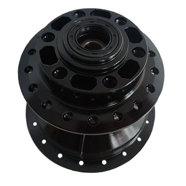 Imagen de Manzana Posterior Yamaha Dtk175 Dte Calimatic 6 Huecos Negra Rodamiento Bocin Retenedor