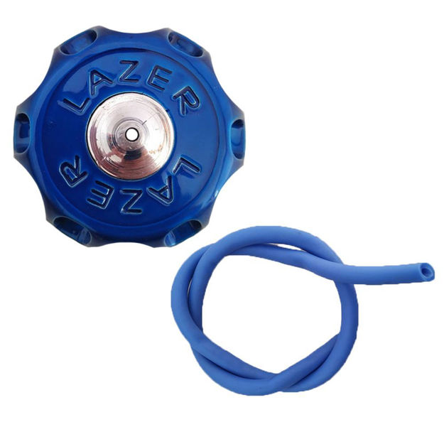 Imagen de Tapa gasolina Aluminio + Manguera Yamaha DTk Dte Azul