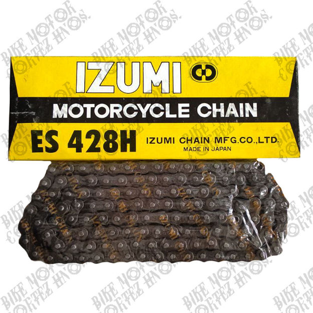 Imagen de Cadena 428H 132L Negra Izumi Jp Suzuki Ax100 Gn125 Ts125 Yamaha Rx100 Rx115 Rx125 Rx135 Dtk Dte Calimatic Trail Xtz