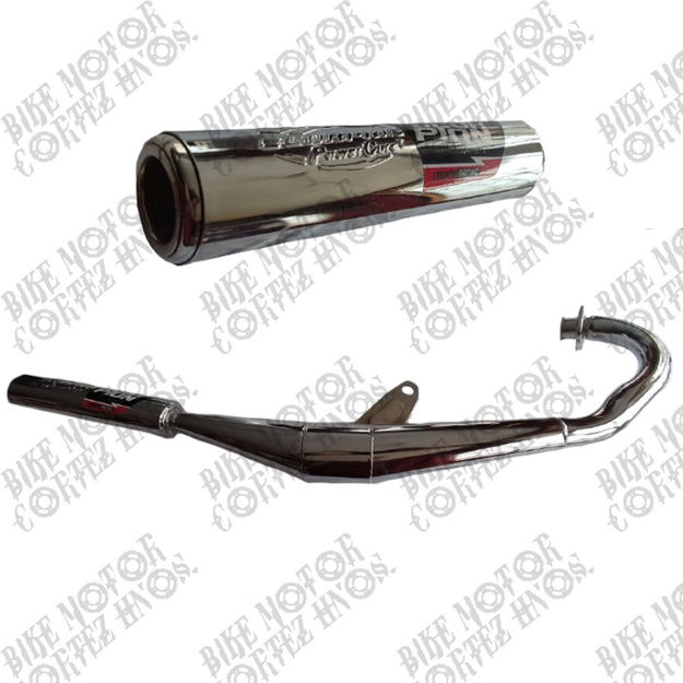 Imagen de Escape Suzuki Ax100 Cromado Silenciador Modelo Camara Fina