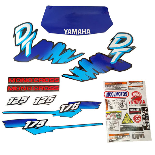 Imagen de Calcomania Completa + Advertencias Yamaha Dtk125 Dtk175 Modelo Brochazo Col