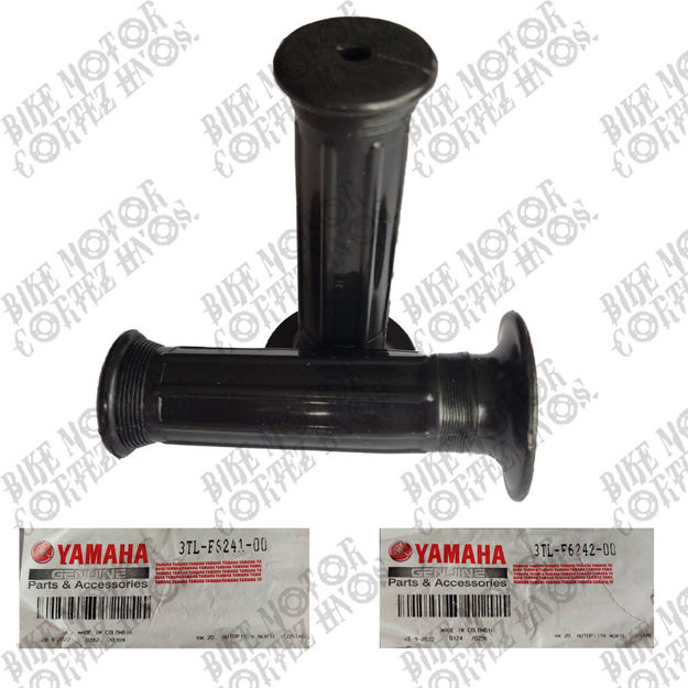 Imagen de Puño Grips Manillar Yamaha Dtk175 Dtk125 Calimatic Dte Rx100 Rx115 Rx125 Rx135 3TL-F6242-00 3TL-F6241-00 Negro GENUINO Sin Tope