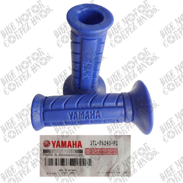 Imagen de Puño Grips Manillar Yamaha Dtk175 Dtk125 Calimatic Dte Rx100 Rx115 Rx125 Rx135 3TL-F6240-P2 Azul GENUINO Tope Timon