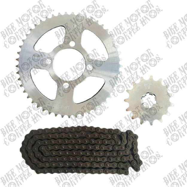 Imagen de Kit Arrastre Yamaha Dtk175 Catalina 4 Huecos 49 Dientes Piñon Motriz 15 Dientes Rcp
