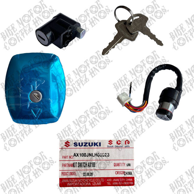 Imagen de Set Llaves Switch Bloqueo Timon Tapa Gasolina Suzuki Ax100 AX100JNLH00023