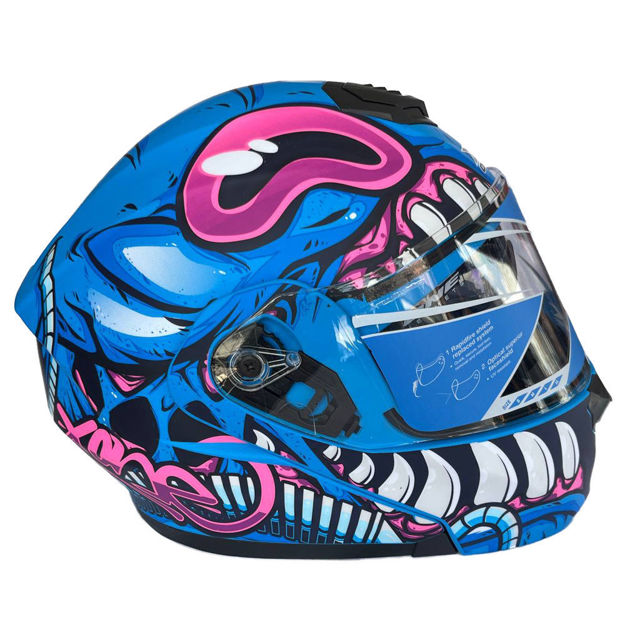 Imagen de Casco Doble Uso X-300 Gt Xone Diente Fucsia  Normativa DOT