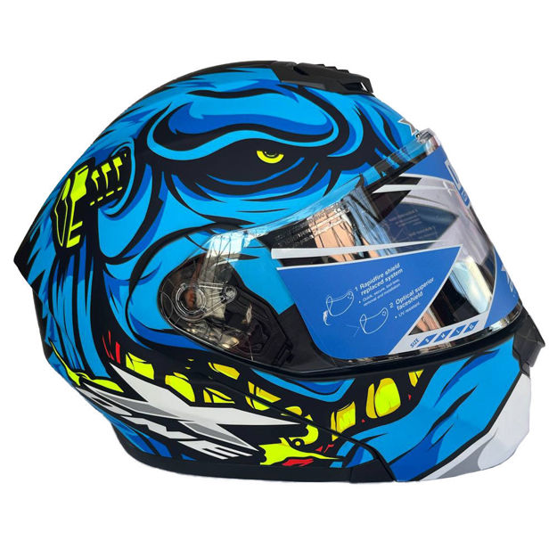 Imagen de Casco Doble Uso X-300 Gt Xone Monstruo Celeste Normativa DOT