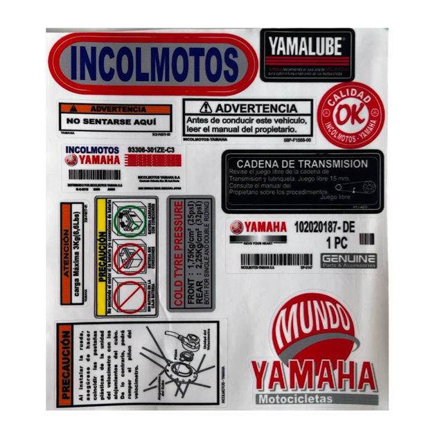 Imagen de Calcomania Advertencia Yamaha Rx100 Rx115 Rx125 Rx135 Modelo Nuevo