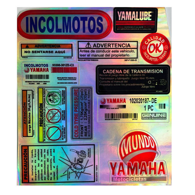 Imagen de Calcomania Tornasol Advertencia Yamaha Rx100 Rx115 Rx125 Rx135