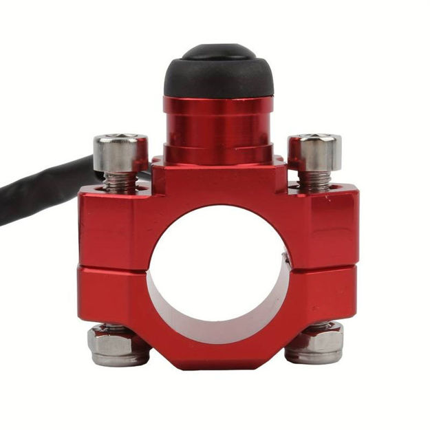 Imagen de Boton Interruptor de Arrnaque  de Aluminio Rojo Universal  Yamaha DTk Dte Calimatic Rx100 Rx115 Rx125 Rx135 Suzuki Ts125 Ts185 Ax100 Dr200 Honda Tornado Xr250