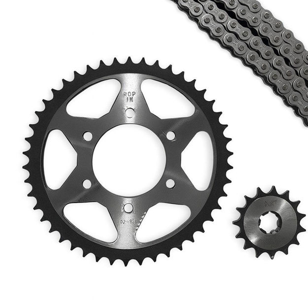 Imagen de Kit Arrastre Catalina Cadena Piñon Suzuki Ts125CR Ts125Er 428H 45t 15t Dientes Rcp